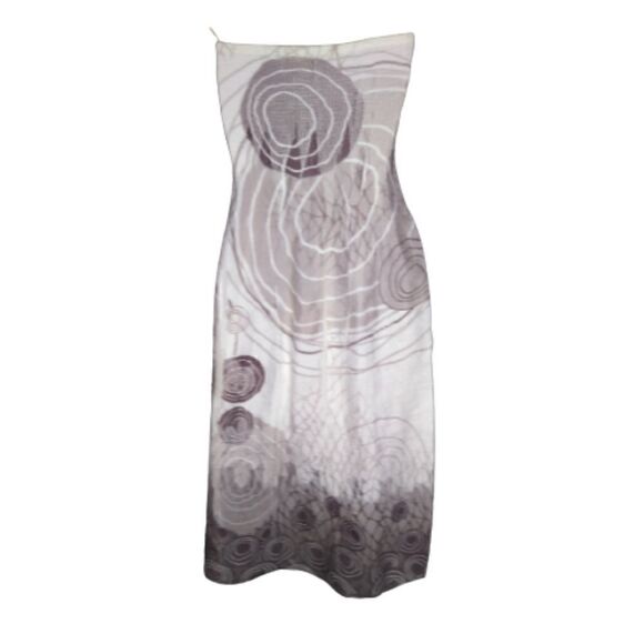 Lapis Strapless Smocked Elastic Dress Soft White, Taupe, Raisin One Size - Picture 4 of 6